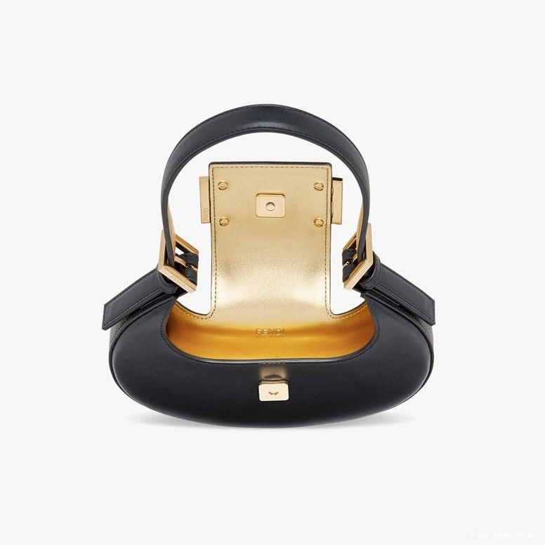 Affordable Fendi Black Cookie Leather Calf Hobo In Bag Mini 0820